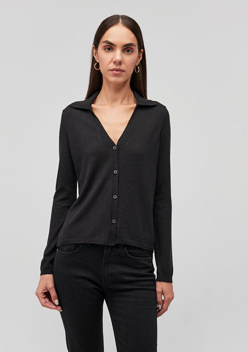 Dugmeli Siyah H?rka - Mavi фото 2