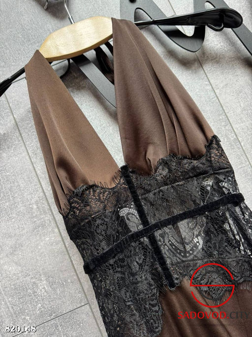 Платье макси с вставкой из кружева - Bruno фото 3