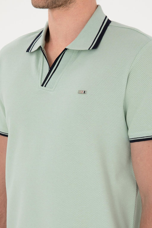 Erkek Slim Fit Ka__k Yaka Su Ye_ili Ti__rt Sepette S_rpriz _ndirim - U.s. polo assn фото 7