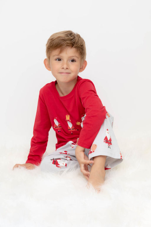 К 1607/кармин,дед морозы с подарками, пижама - Crockid фото 4