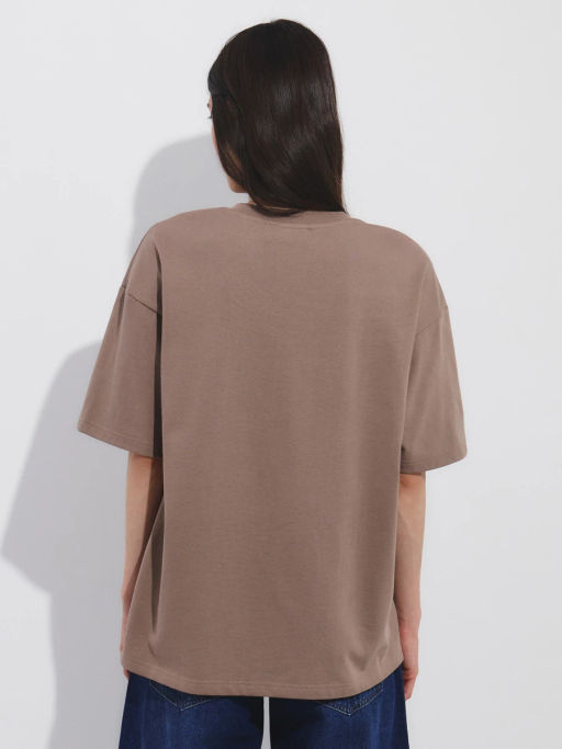 Футболка свободного кроя из хлопка OVERSIZE0826-66 / Zarina  фото 5