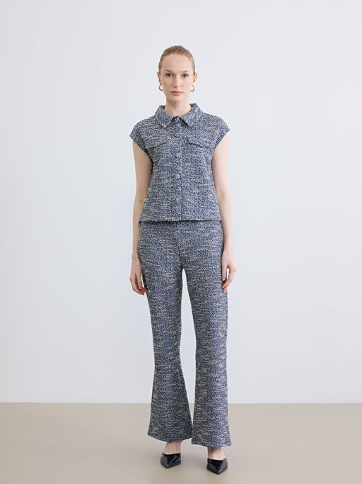 G?mlek Yaka Dokulu Kad?n Yelek