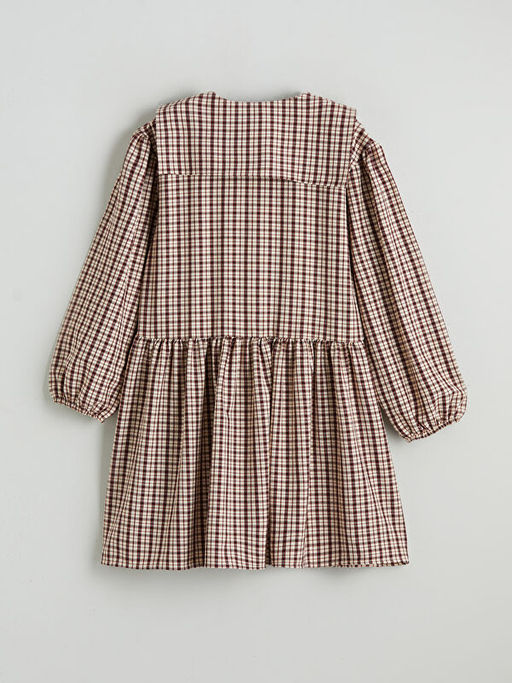 Bebe Yaka Ekose K?z ?ocuk Elbise