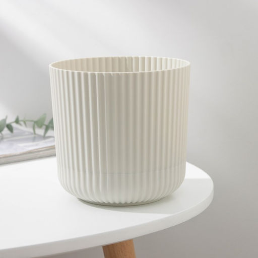 Горшок для цветов с поддоном «Вельвет», 1,6 л, d=14 см, цвет белый ротанг