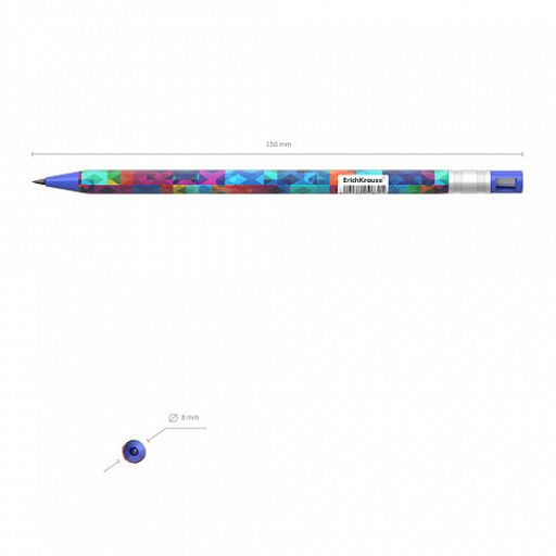 Цена за 24 шт. Карандаш механический ErichKrause ColorTouch® Patchwork 2.0 мм, с точилкой, НВ (в тубусе по 24 шт.)  фото 4