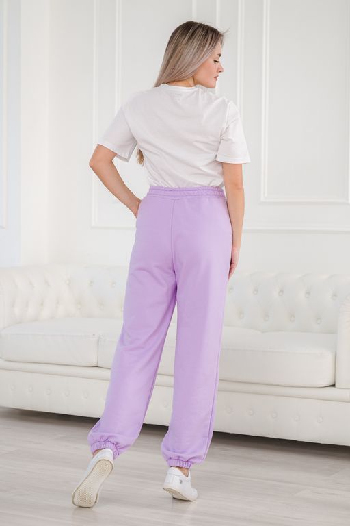Брюки женские из футера петля Прогулка лила - Амадэль фото 16