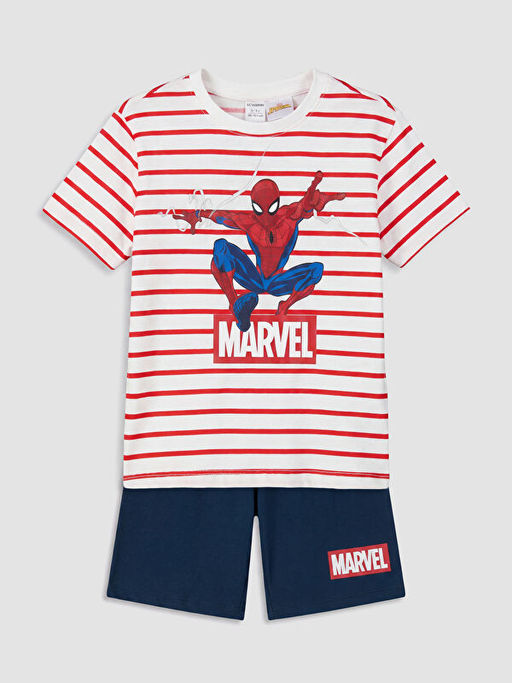 Spider-Man Bask?l? Erkek ?ocuk ?ortlu Pijama Tak?m?