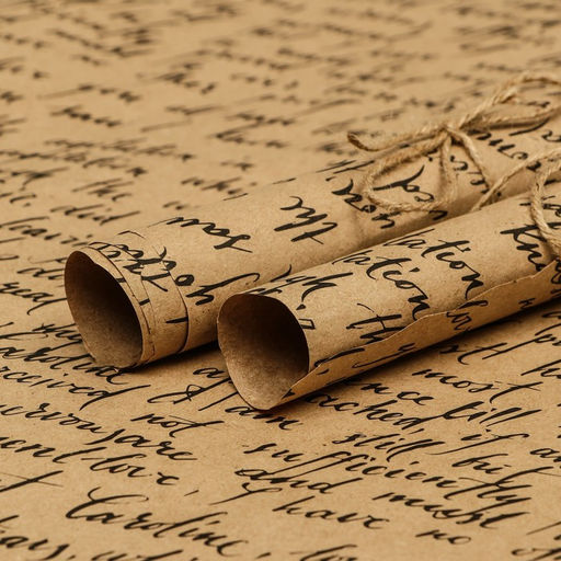 Цена за 2 шт. Бумага упаковочная, крафт «Рукопись», 70×100 см, 1 лист