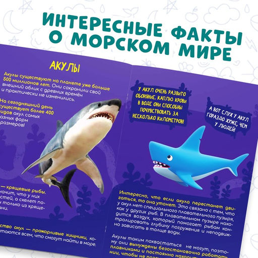 Цена за 2 шт. Мини-энциклопедия «Морской мир», 20 стр., 12 × 17 см, Ми-Ми-Мишки