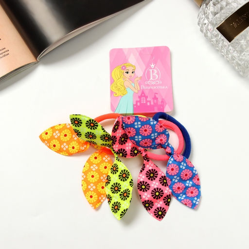 Цена за 6 шт. Резинки для волос «Весёлые ушки», набор 4 шт., ромашки, 4 см, МИКС