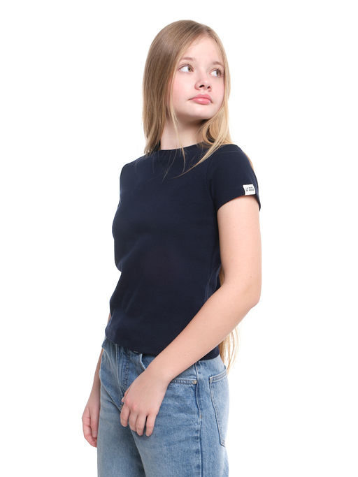 Футболка в рубчик 22-0210 синий