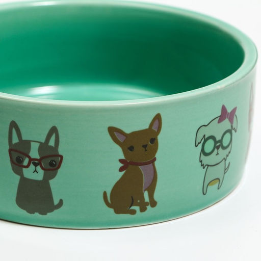 Миска керамическая Важный пес 250мл, 11,5 х 5 см, мятная - Пижон фото 4