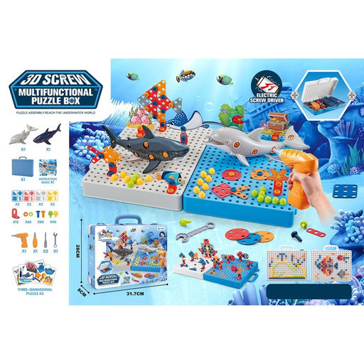 Конструктор винтовая мозаика Морской мир, с электрическим шуруповертом, 193 детали - Simaland фото 8