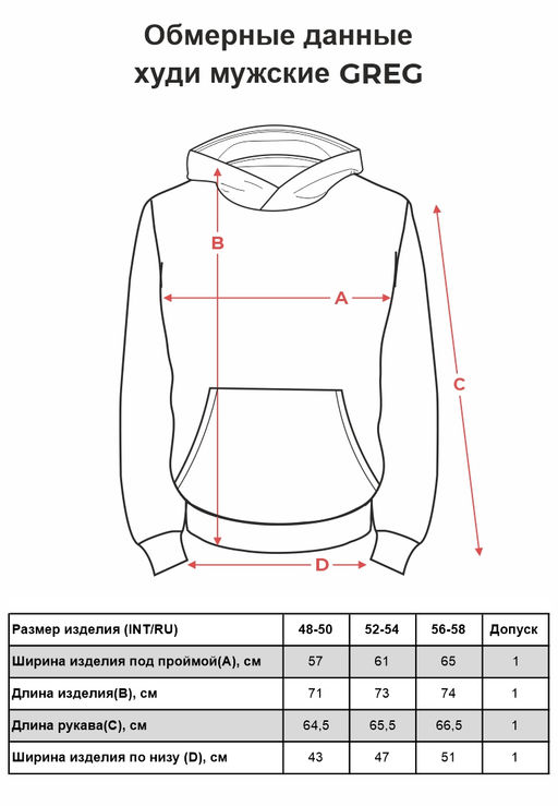 Худи мужское GREG G171-OZ02-30 (антрацит м.)  фото 8