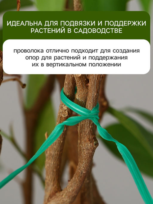 Цена за 2 шт. Проволока подвязочная, 10 см, в наборе 100 шт., зелёная, Greengo  фото 4
