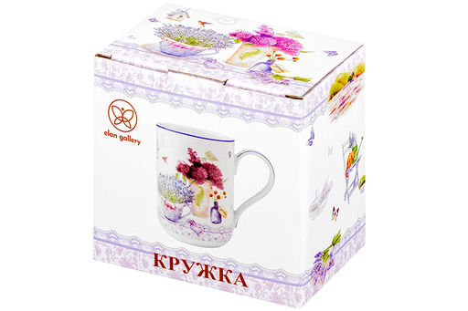 Кружка 400 мл 11,5*7,5*10,5 cм "Лаванда" NEW BONE CHINA