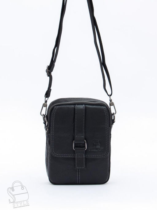Сумка мужская кожаная 8612S black Fuzhiniao