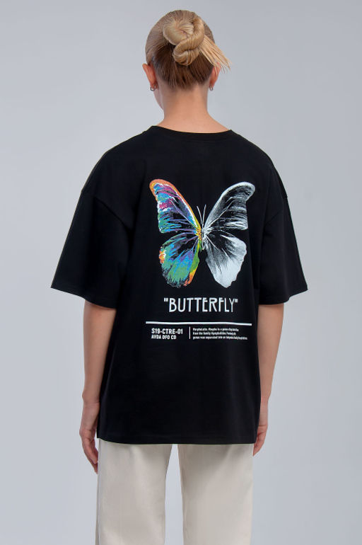 Арт. 31128 Футболка женская оверсайз 44-52 (5 шт) Цвет:черный - Калинка фото 11