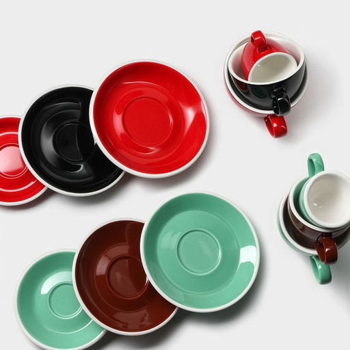Кофейная пара фарфоровая Magistro Coffee time, 2 предмета: чашка 180 мл, блюдце d=14,5 см, цвет красный  фото 11