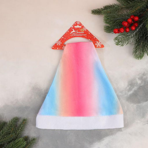 Колпак новогодний Градиент 28х39 см розово-голубой - Зимнее волшебство фото 5