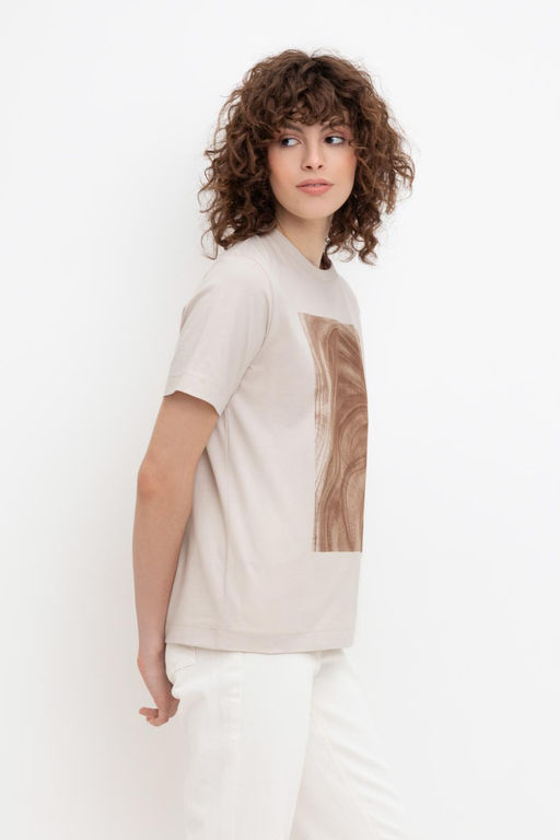 Футболка Very Neat ЕВТ 3225 из гребенного хлопка бежевая  фото 3