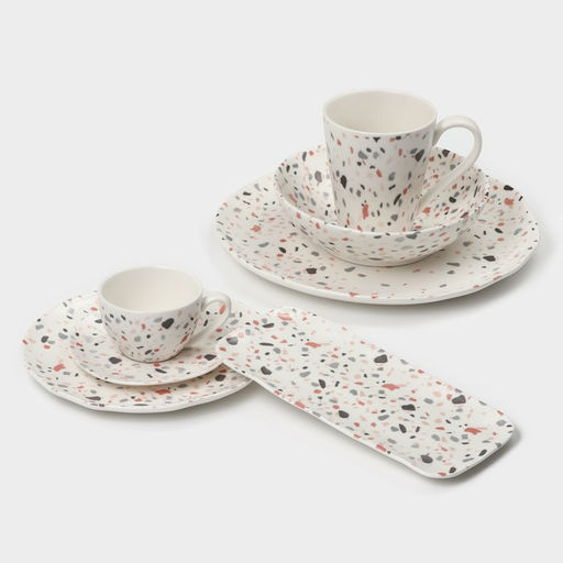 Салатники Magistro Terazzo, 700 мл, 16×7.4 см, набор 2 шт., фарфор, белые