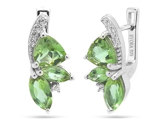 Серьги из серебра султанит, Рокот