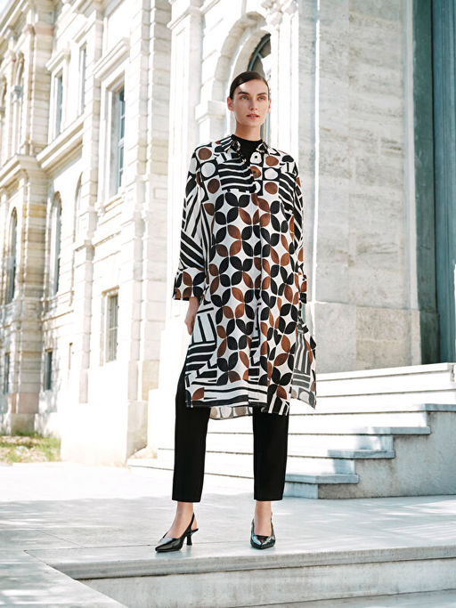 Desenli Oversize Kad?n G?mlek Tunik