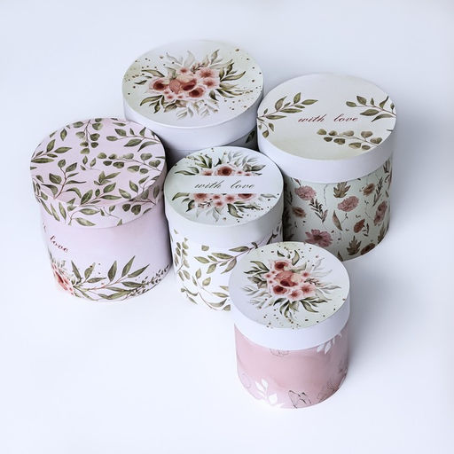 Набор круглых подарочных коробок 5 в 1 Успокоение , 19.5?19.5 - 14?14 см