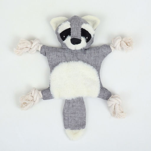 Игрушка текстильная с канатом Енот с пищалкой, шуршащая, 26 х 28 см - Пижон фото 2