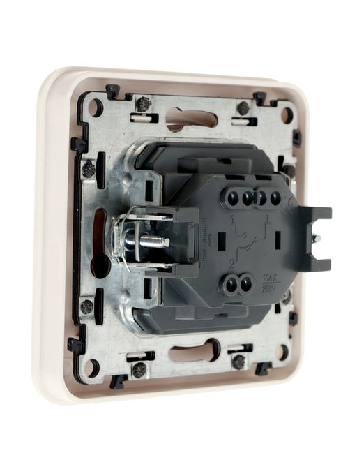 Выключатель, серия Circular, 10 А, одноклавишный, с подсветкой, скрытый монтаж, белый