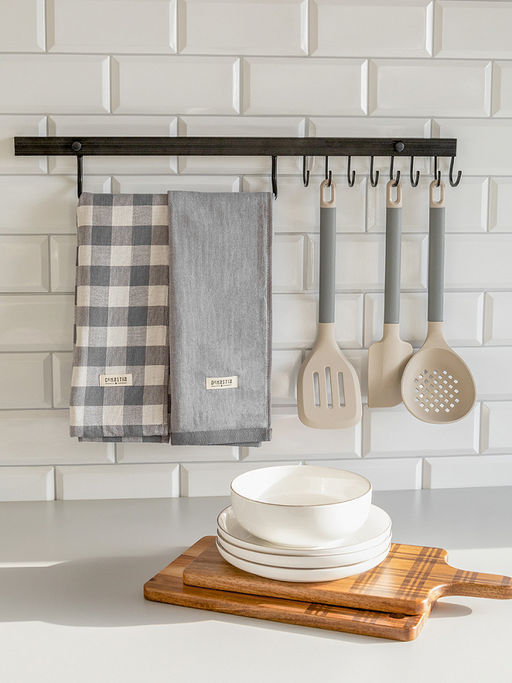 Набор кухонных полотенец 2шт 40x60 графит хлопок