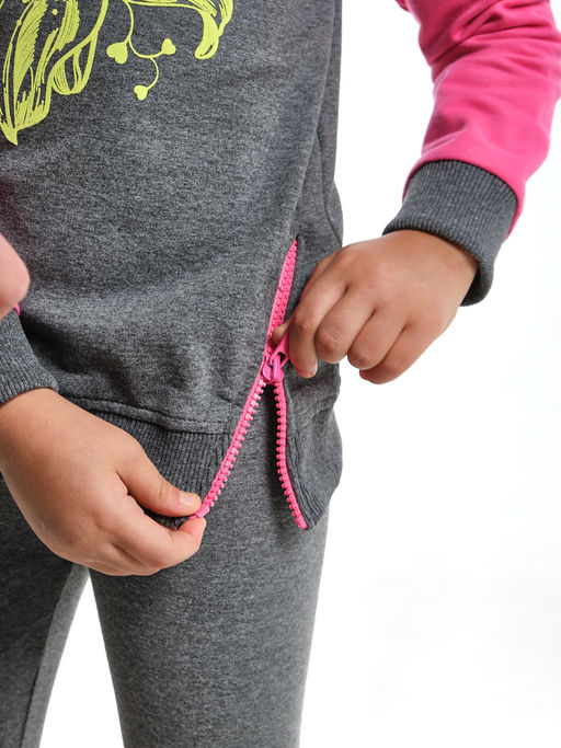 Толстовка для девочки с капюшоном UD 3745 граф/мал - Mini maxi фото 6