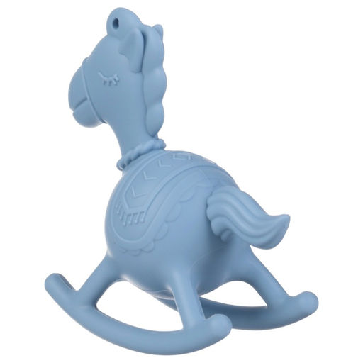 Игрушка - прорезыватель силиконовый с погремушкой Крошка Я Лошадка, от 3 мес., голубой