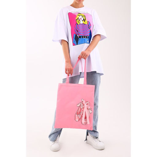 Сумка шопер Пуанты, 35 х 0,5 х 40 см, с лентой, цвет розовый - Nazamok фото 7