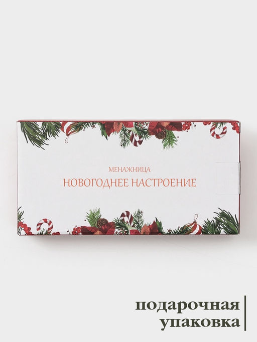 Менажница Доляна Новогоднее настроение, 2 секций, 19.8?3 см, доломит, белая  фото 3