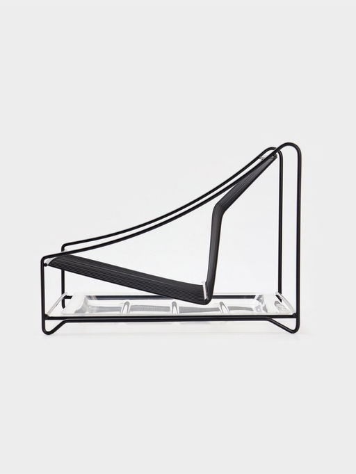 Сушилка для тарелок с поддоном 38*17,5*23,5 см, цвет черный