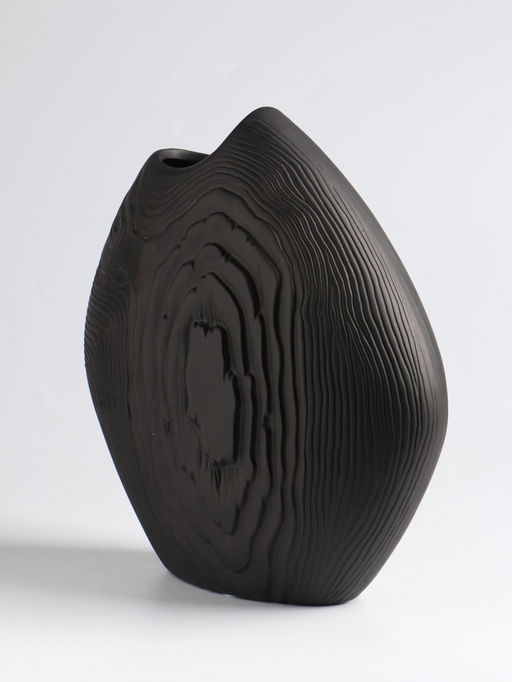 Ваза «Бего», 24×21 см, керамика, чёрная