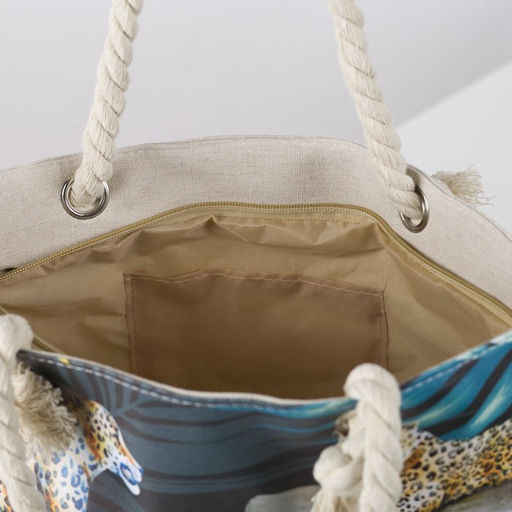 Сумка пляжная на молнии, цвет чёрный - Nazamok фото 8