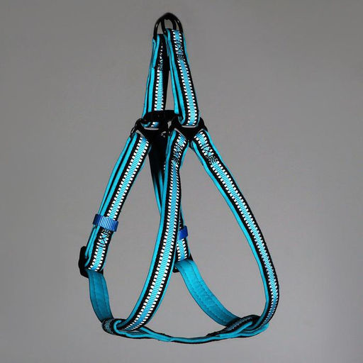 Шлейка двуслойная неопрен и полиэстер, светоотражающая, 44-68 х 2 см, синяя - Пижон фото 2