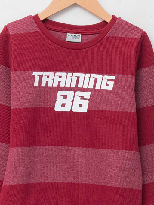 Bisiklet Yaka Bask?l? Uzun Kollu Erkek ?ocuk Sweatshirt - Waikiki фото 3