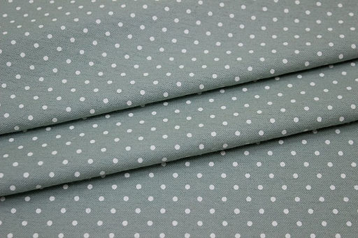 Теплый хлопок Белый горох (2мм) цв.винтажная мята, ш.1.47м, хлопок-100%, 150гр/м.кв - Купава фото 2