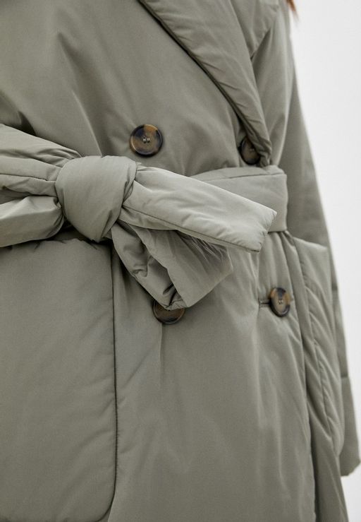 Объемное утепленное пальто запашного кроя - Incity фото 9