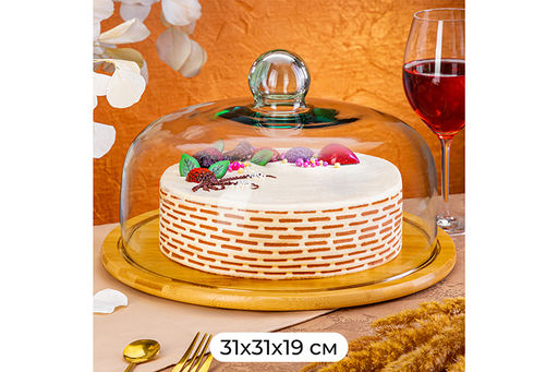 Блюдо сервировочное 31,5*31,5*19,5 см + стеклянная крышка - Elan gallery фото 23