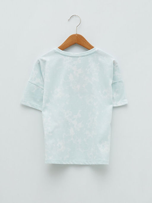 Bisiklet Yaka Bask?l? K?sa Kollu K?z ?ocuk Ti??rt - Waikiki фото 2