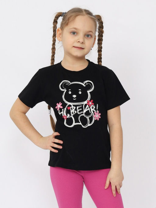 CRB wear/ HSKG 63844-22 Футболка для девочки,черный/Ex.Cherubino