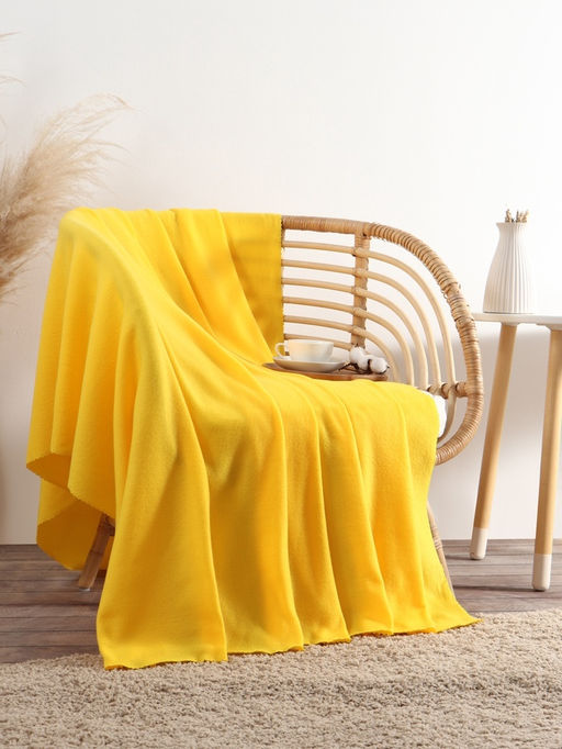 Плед флисовый «Экономь и Я», жёлтый, 150×180 см, плотность 160 г/м²