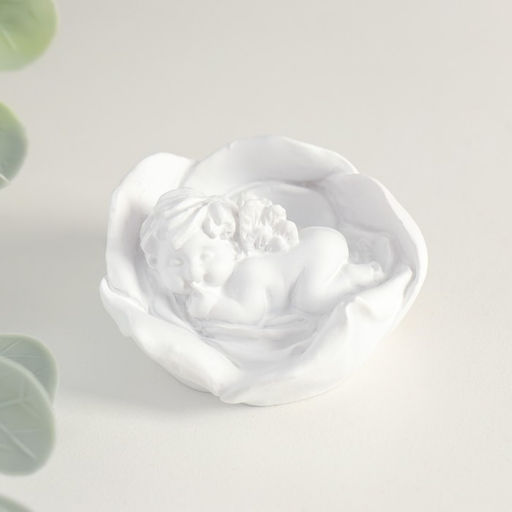 Цена за 2 шт. Фигурка Ангелочек спящий в цветке, 3.5?5.5?5.5 см, МИКС