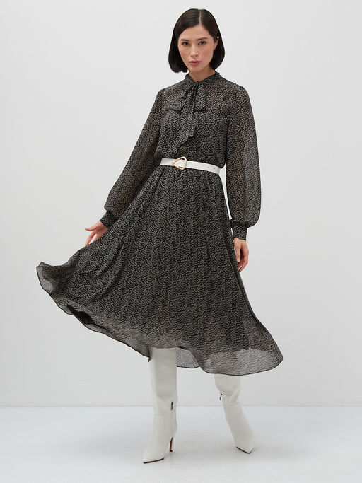 Платье шифон резинка+галстук