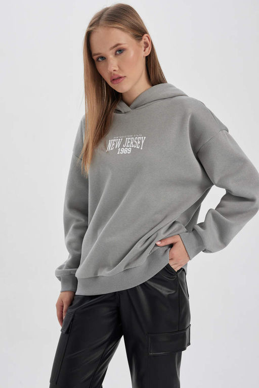 Толстая толстая толстовка с капюшоном Cool Oversize - Defacto фото 4